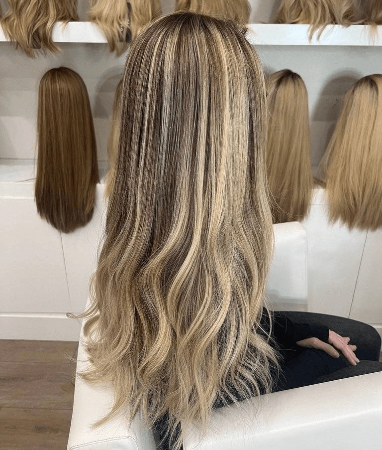 24" Divine Lace Top Wig Platinum Blonde w/ Reverse Balayage