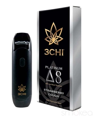 3CHI 2ml Platinum Delta 8 Disposable Vape - Strawberry Cough