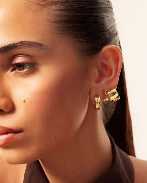 BELLE 3 PACK EARRINGS - GOLD PLATED 18K