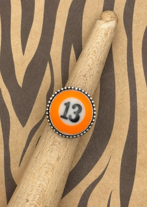 Billiard Ball #13 Sterling Silver Ring