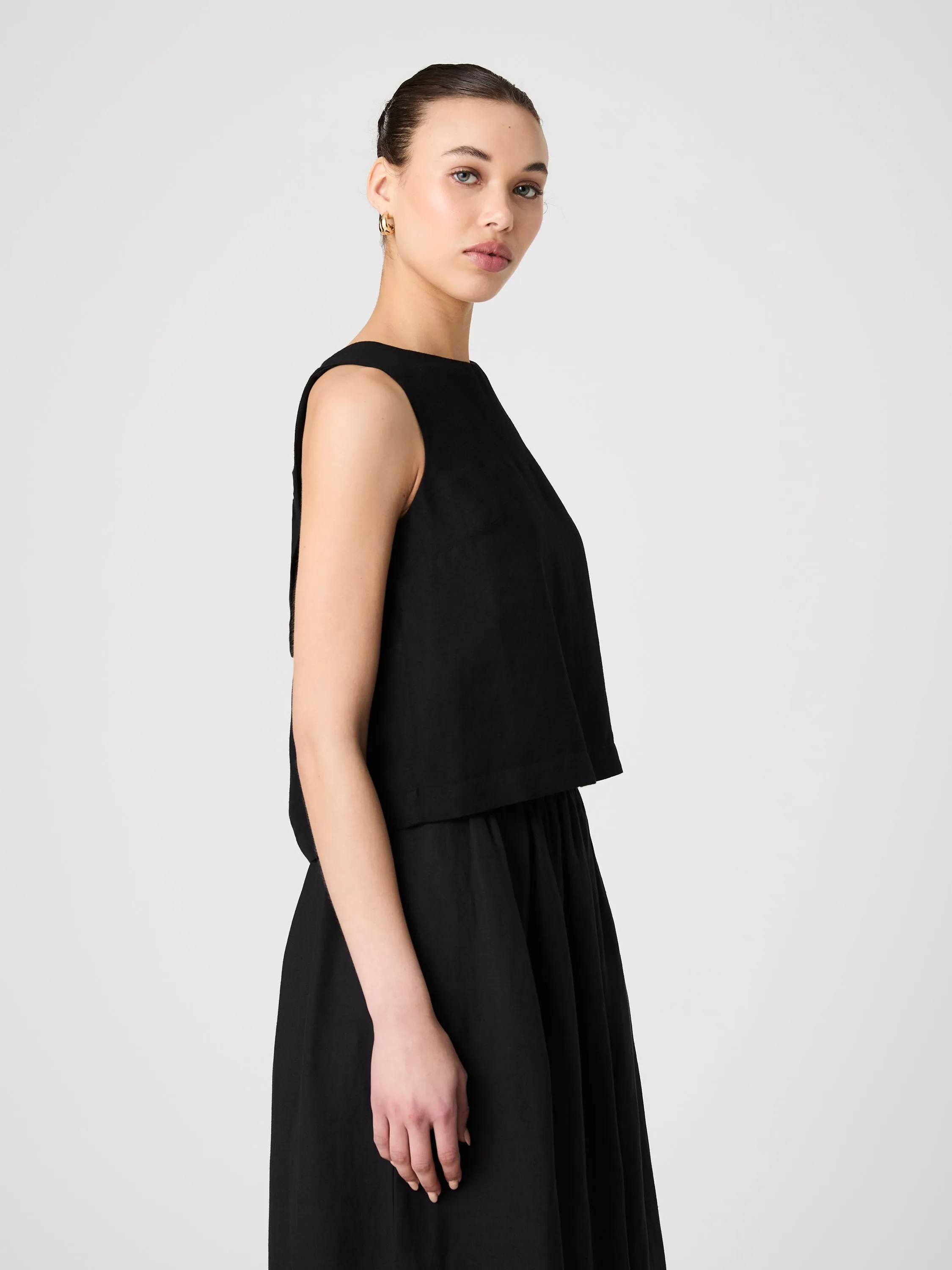 Birdie Linen Shell Top