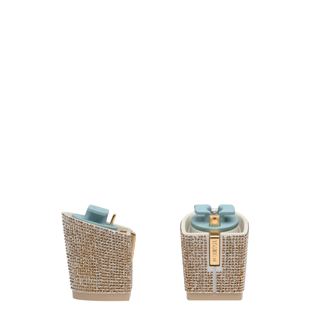 Block Heel Kit 3 Gold Rhinestone