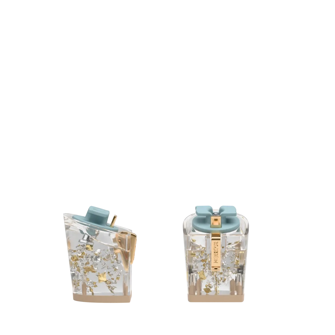 Block Heel Kit 3 Transparent Silver & Gold Tinsel