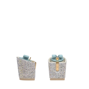 Block Heel Kit 3 White Iridescent Rhinestone