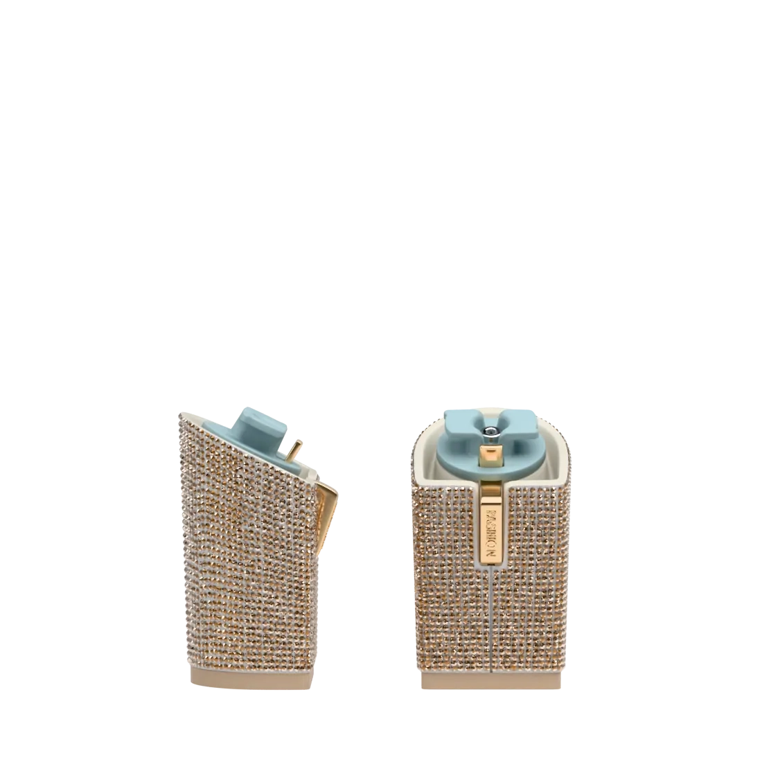 Block Heel Kit 4 Gold Rhinestone