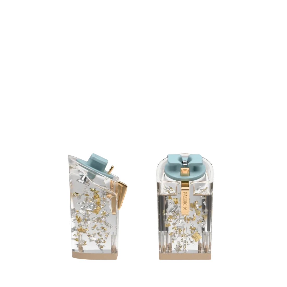 Block Heel Kit 4 Transparent Silver & Gold Tinsel