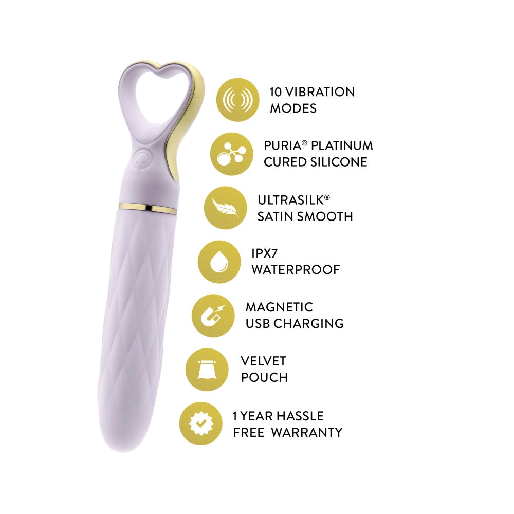 Delice™ By Blush® | Heartthrob Silicone Bullet Vibrator With Heart-Shaped Handle – Lavender Love