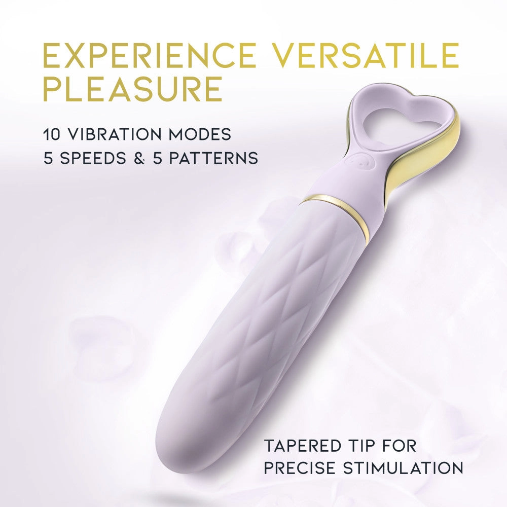 Delice™ By Blush® | Heartthrob Silicone Bullet Vibrator With Heart-Shaped Handle – Lavender Love