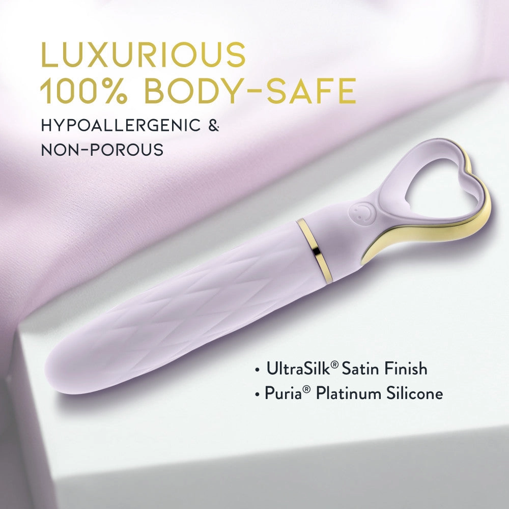 Delice™ By Blush® | Heartthrob Silicone Bullet Vibrator With Heart-Shaped Handle – Lavender Love