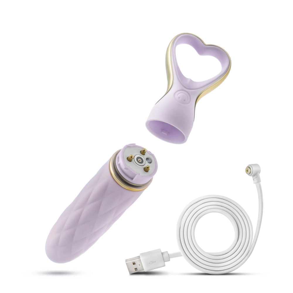 Delice™ By Blush® | Heartthrob Silicone Bullet Vibrator With Heart-Shaped Handle – Lavender Love
