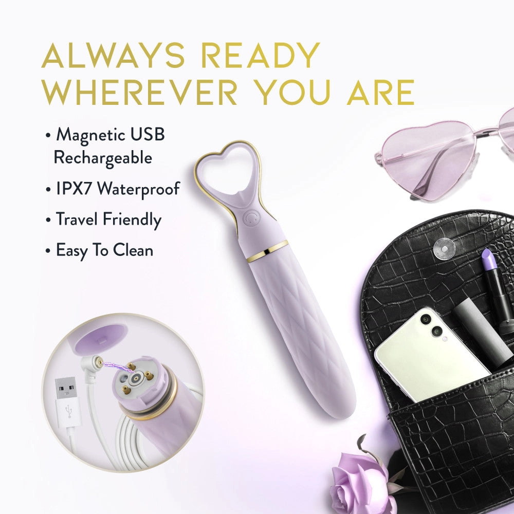 Delice™ By Blush® | Heartthrob Silicone Bullet Vibrator With Heart-Shaped Handle – Lavender Love
