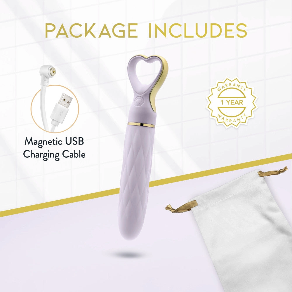 Delice™ By Blush® | Heartthrob Silicone Bullet Vibrator With Heart-Shaped Handle – Lavender Love