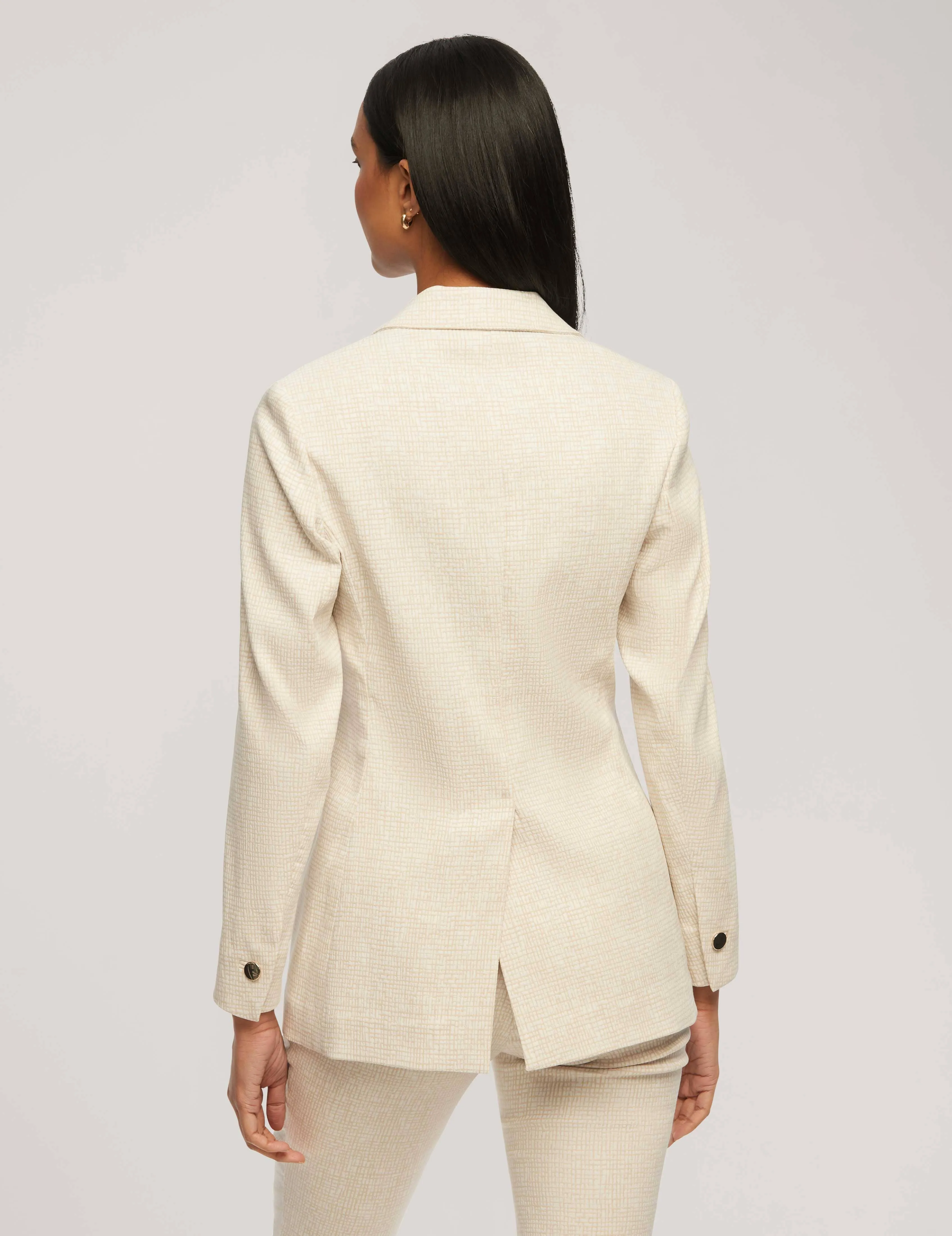 Grid Tech Stretch One Button Jacket- Sale