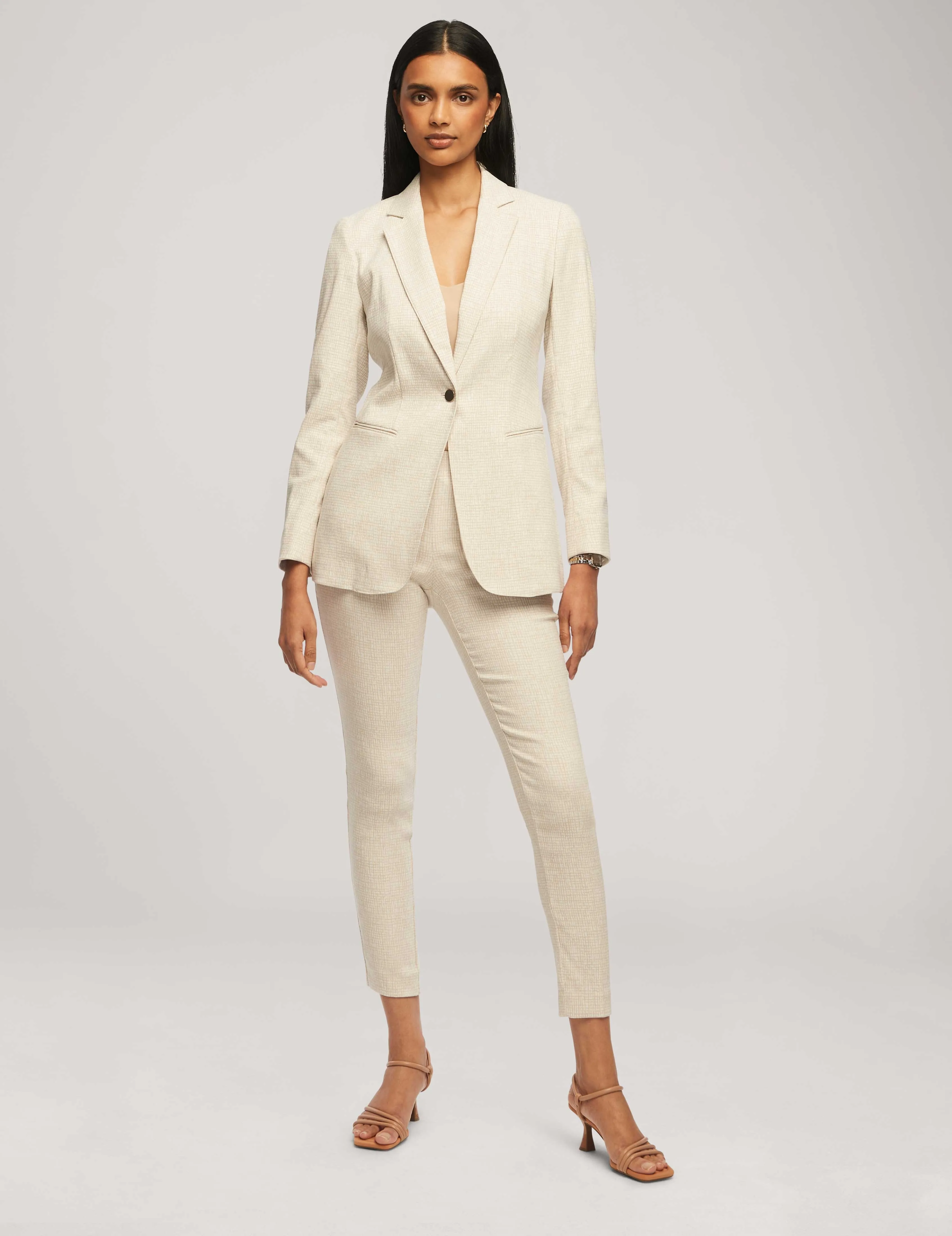 Grid Tech Stretch One Button Jacket- Sale