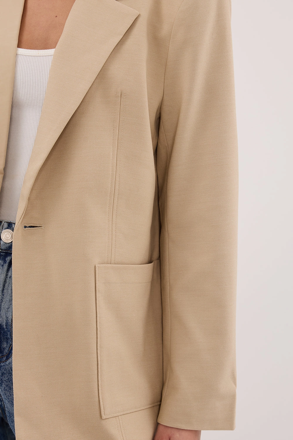 LOUIE NATURAL PATCH POCKET BLAZER
