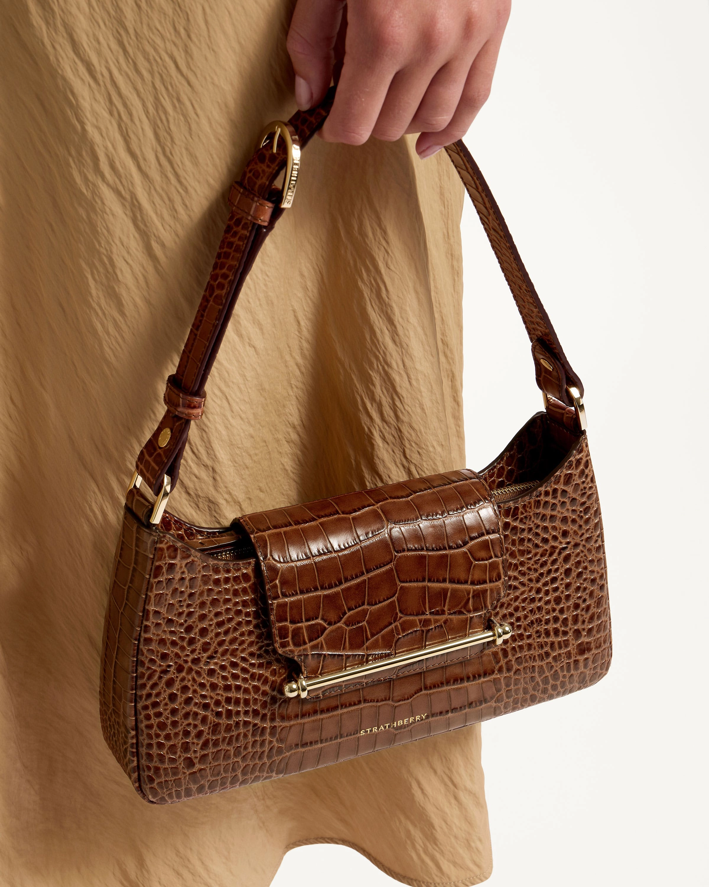 Multrees Omni Zipped - Croc-Embossed Leather Walnut