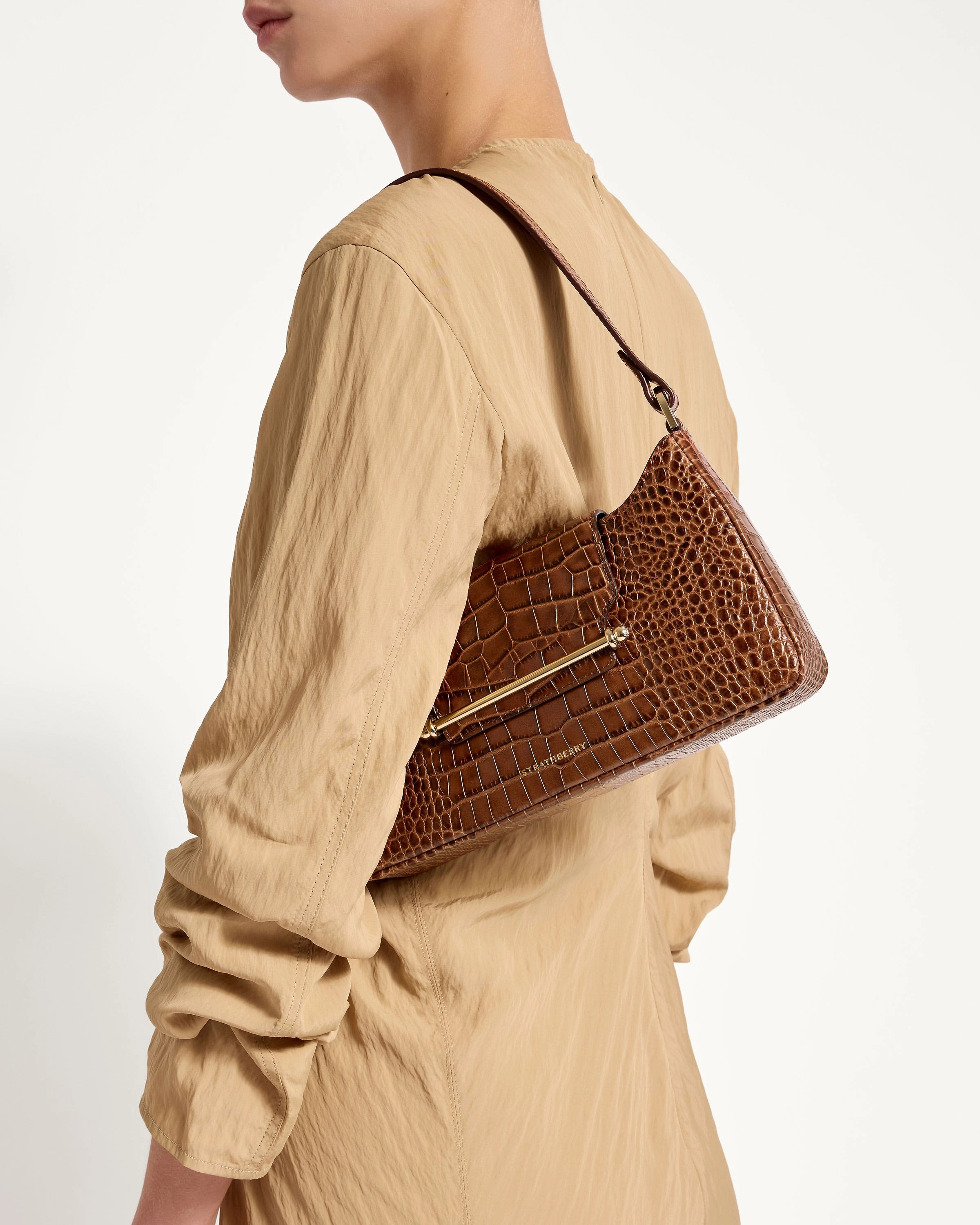 Multrees Omni Zipped - Croc-Embossed Leather Walnut