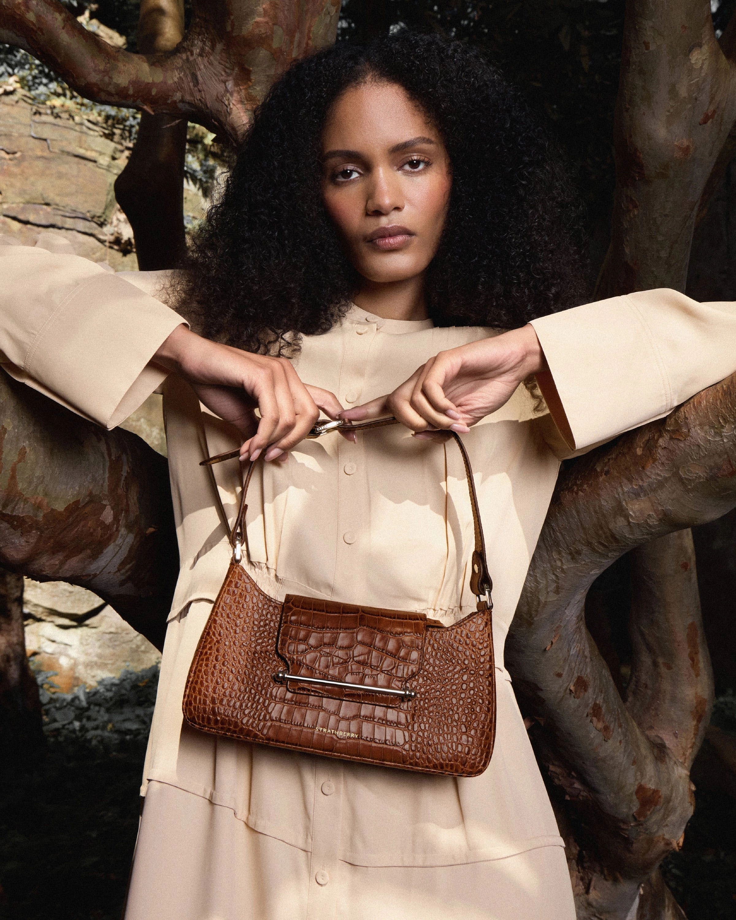 Multrees Omni Zipped - Croc-Embossed Leather Walnut
