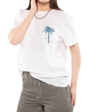 "la Vie Est Belle" Graphic Short Sleeve Knit Tee In Chalk