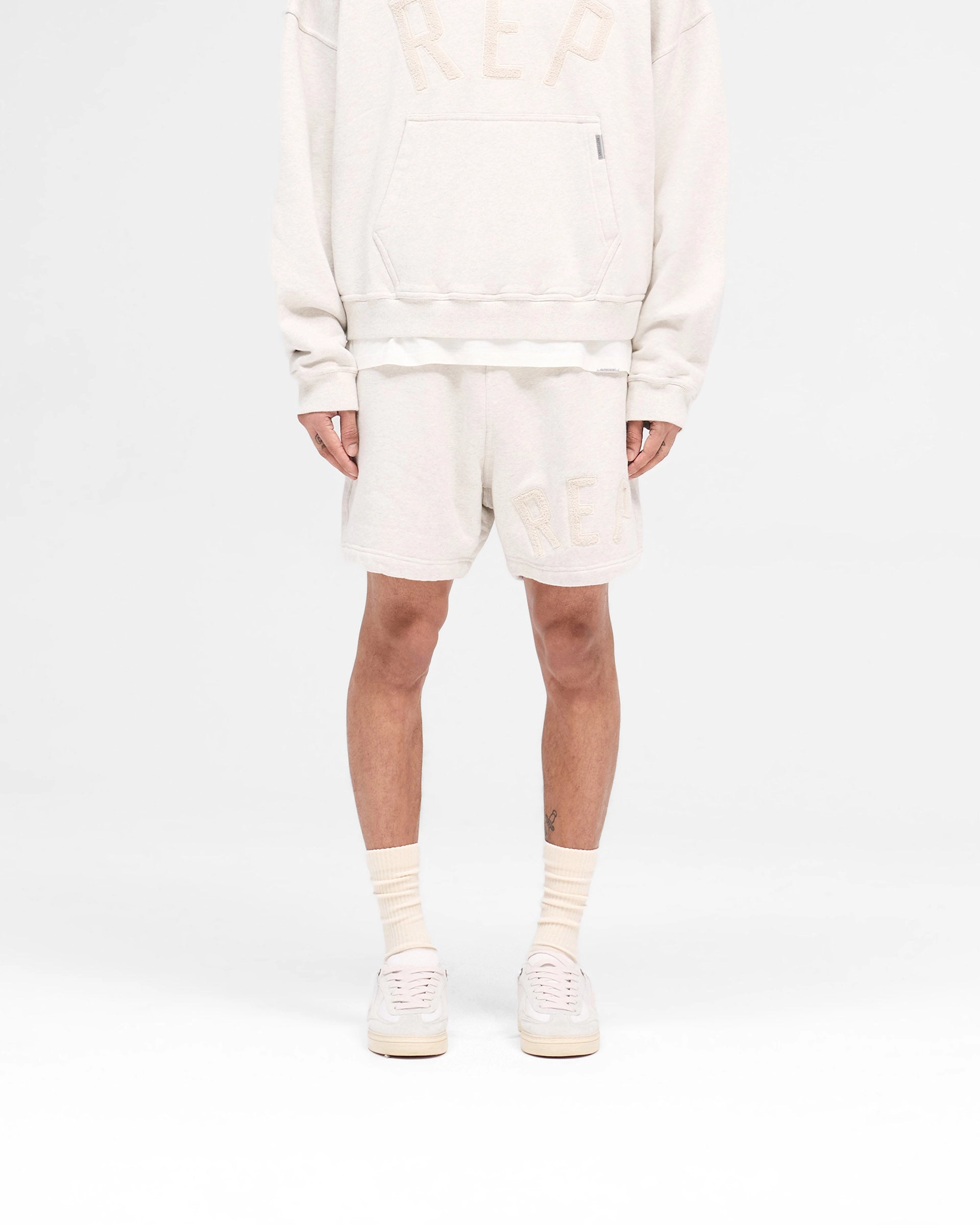 Rep Applique Shorts - Cream Marl