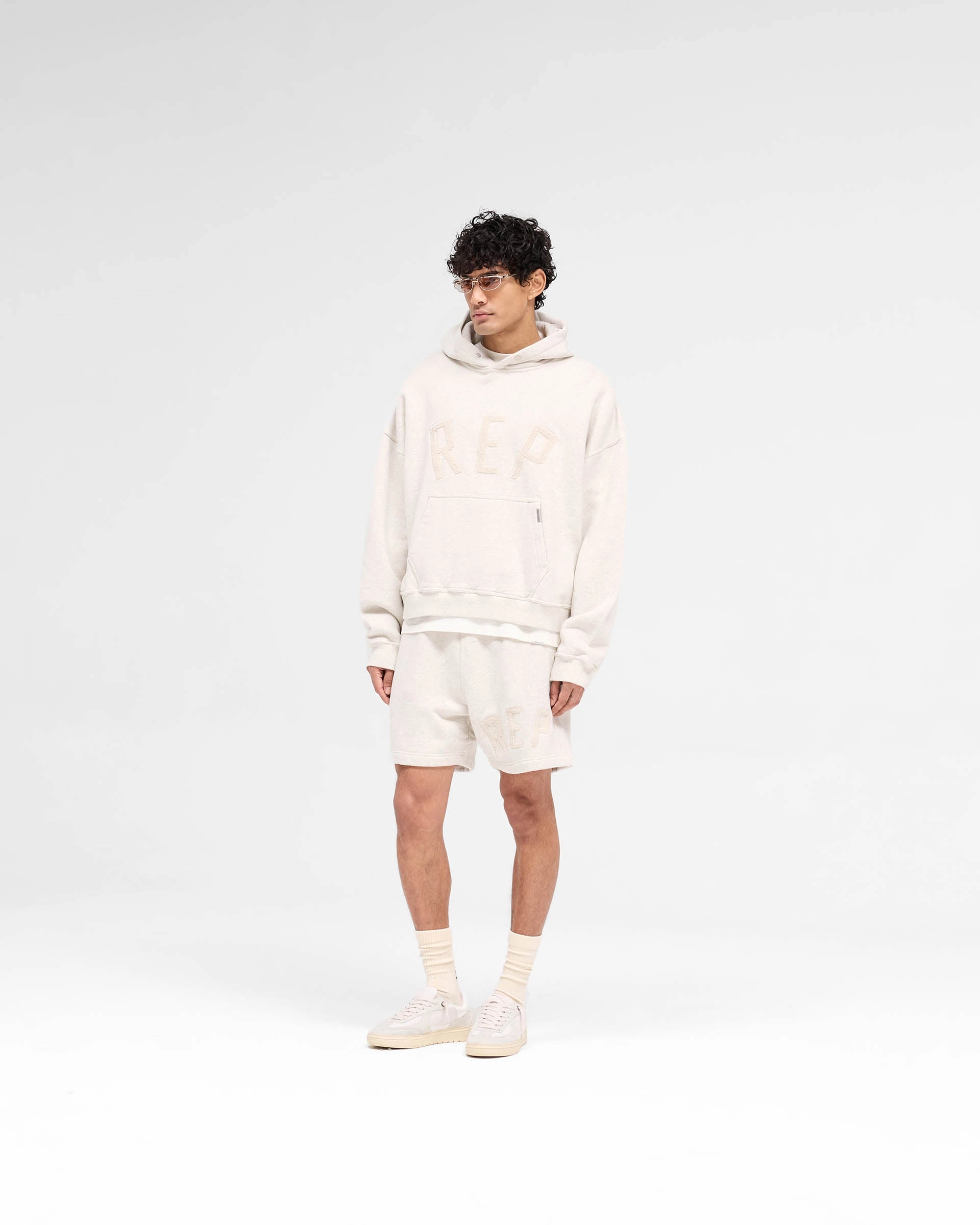 Rep Applique Shorts - Cream Marl