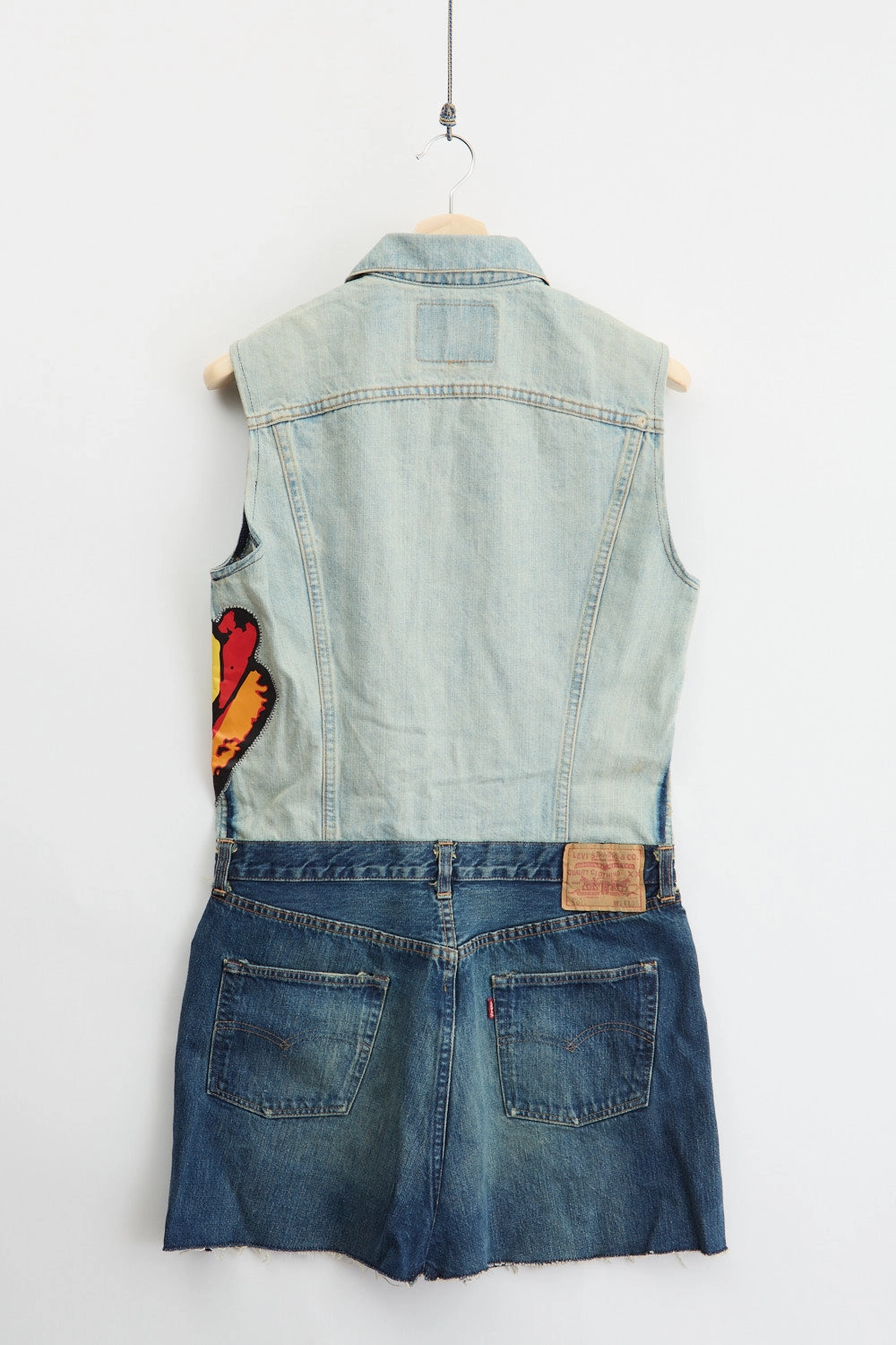 Reworked Big-E 555 Levi's denim dress (S)