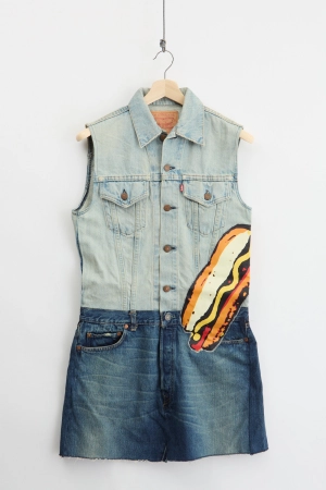 Reworked Big-E 555 Levi's denim dress (S)