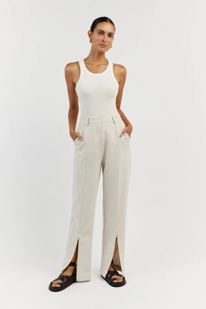 ROWAN BONE STRAIGHT LEG SPLIT PANT