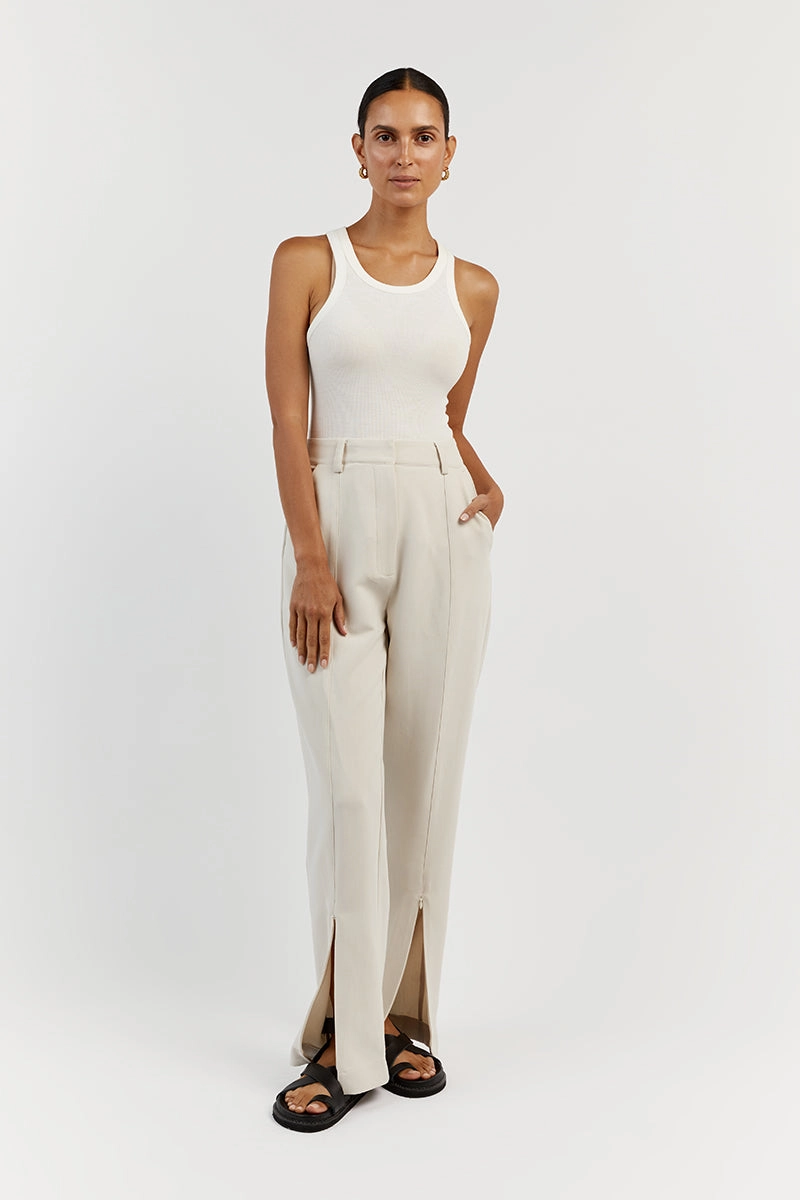 ROWAN BONE STRAIGHT LEG SPLIT PANT