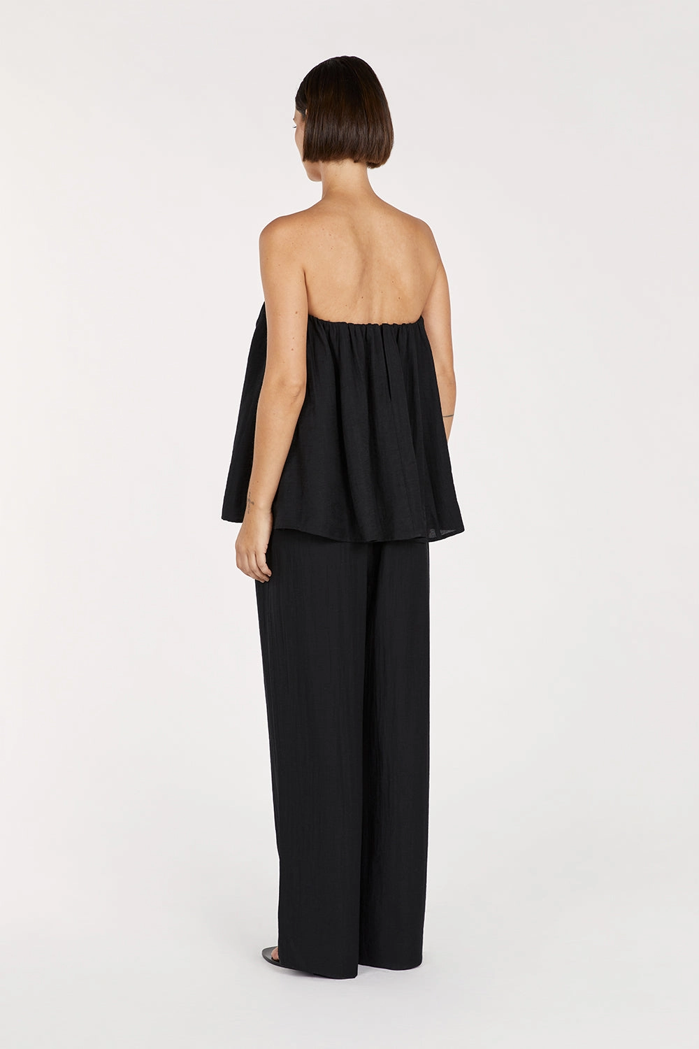 SHANIYA BLACK LINEN BLEND PANT
