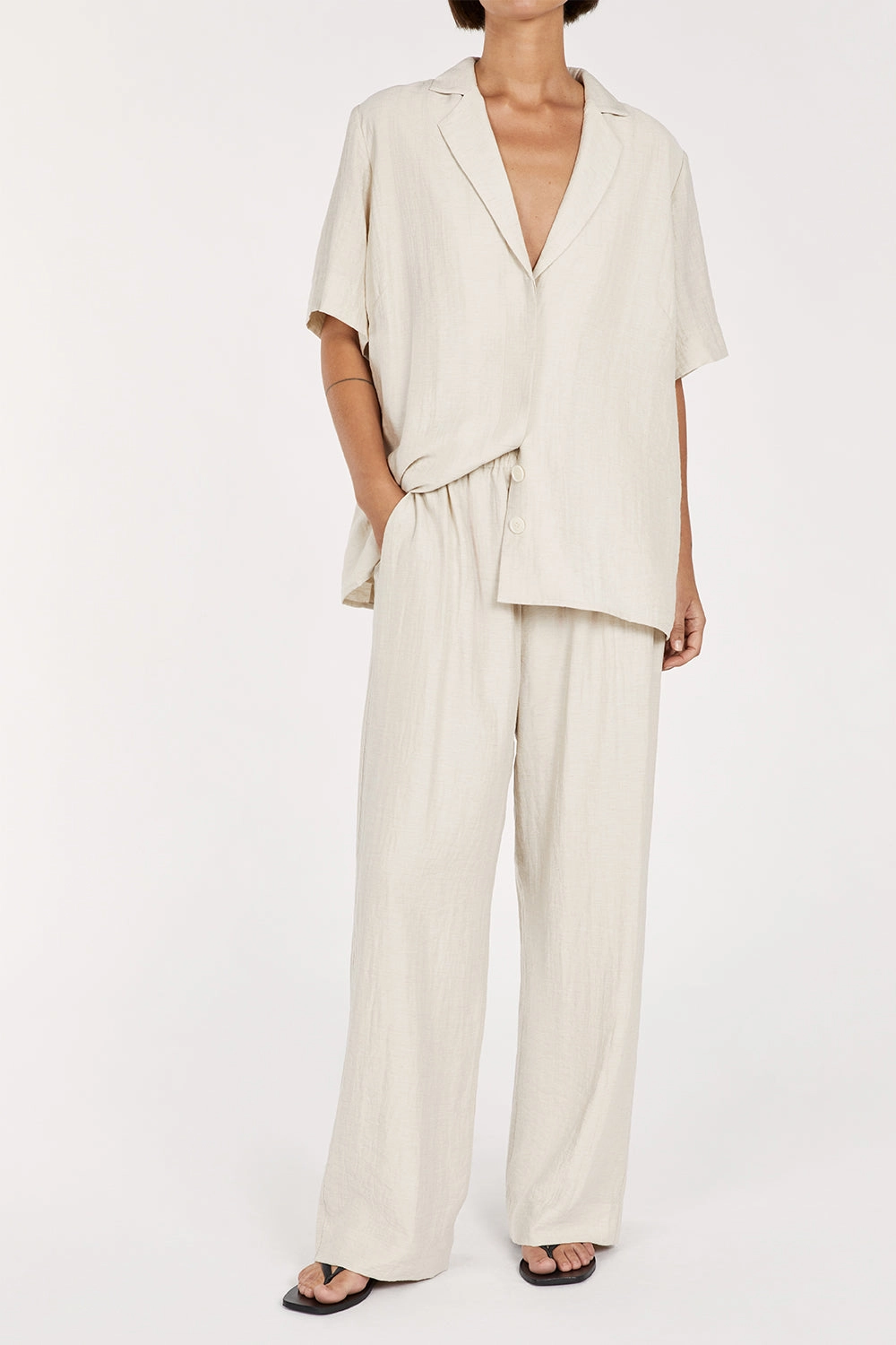 SHANIYA NATURAL LINEN BLEND PANT