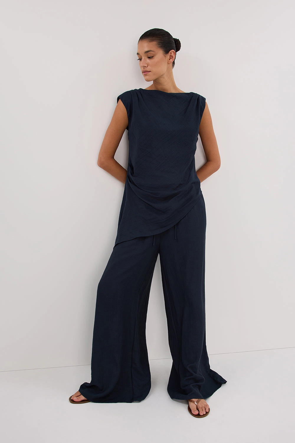 SHYLA SLATE WIDE LEG PANT