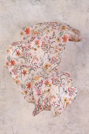 Spring Floral Linen Scarf - Multi
