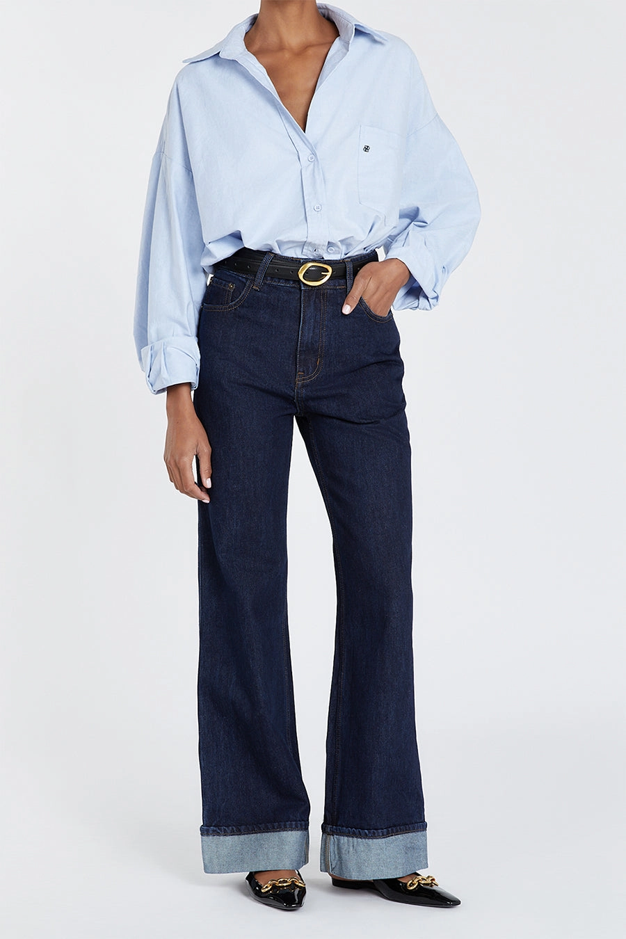 SUTTON INDIGO TURNBACK HEM JEAN