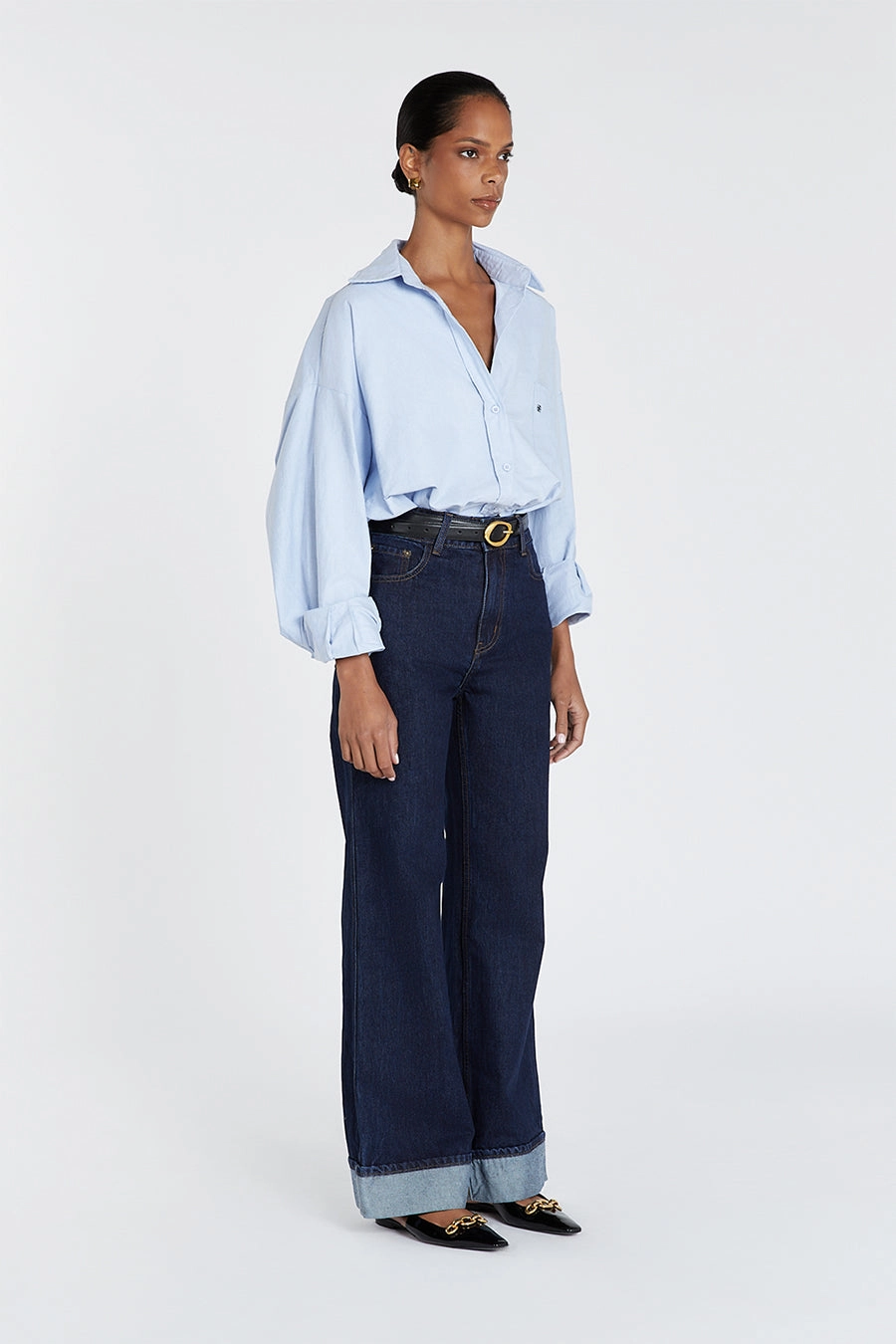 SUTTON INDIGO TURNBACK HEM JEAN