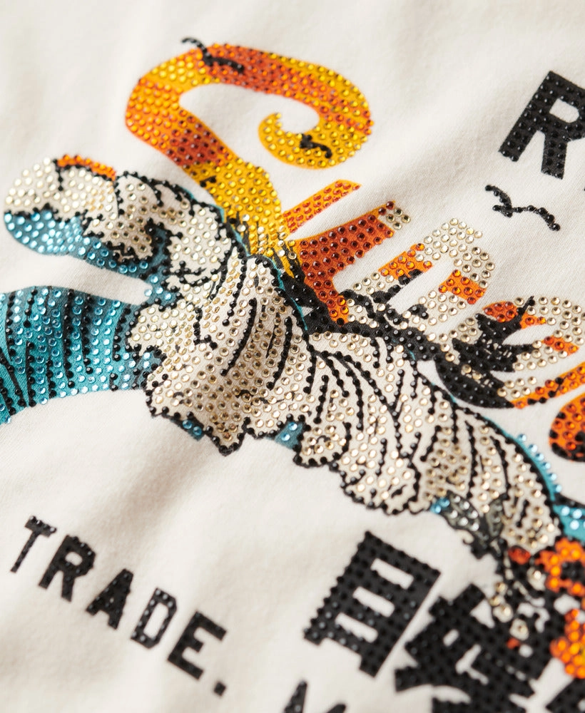 Tokyo Vintage Logo Relaxed T Shirt Eclipse Navy | Cream
