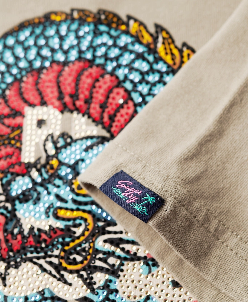 Tokyo Vintage Logo Relaxed T Shirt Eclipse Navy | Light Khaki Green
