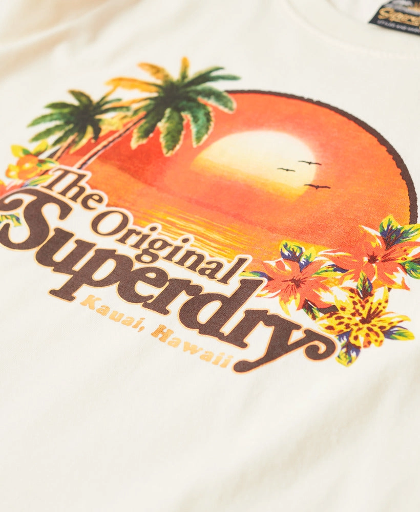 Travel Souvenir Relaxed Tee | Ecru Marle