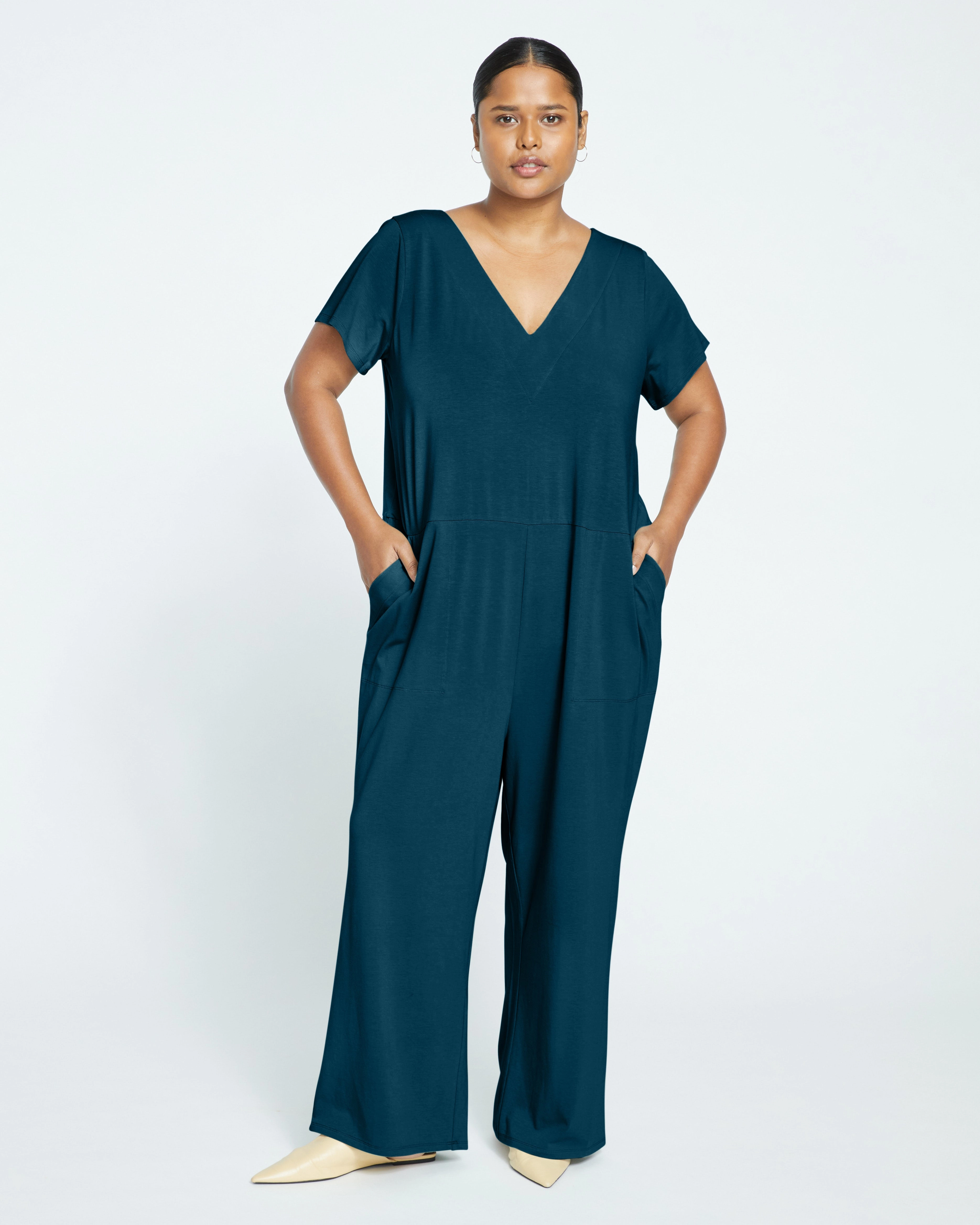 UltimateS Jemma V Neck Jumpsuit - Deep Sea
