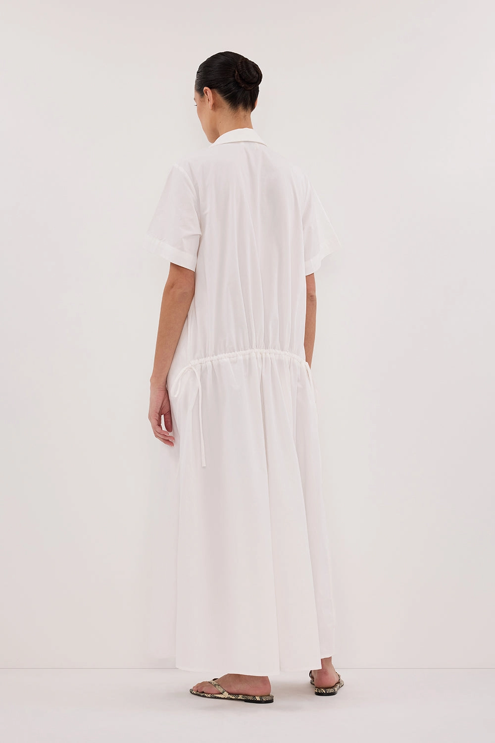 VIOLET WHITE SHIRT MIDI DRESS