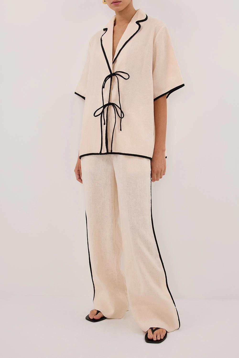 VON CREAM LINEN PANT