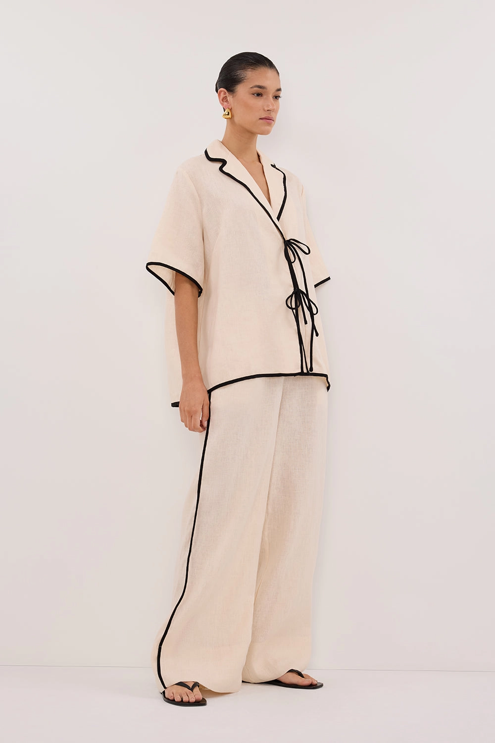 VON CREAM LINEN PANT