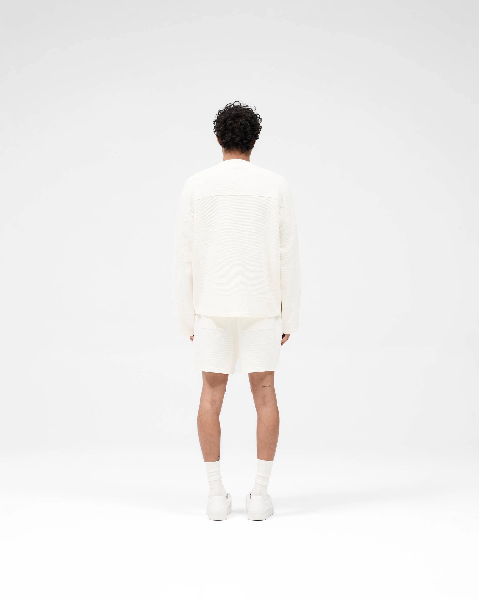 Waffle Long Sleeve T-Shirt - Flat White