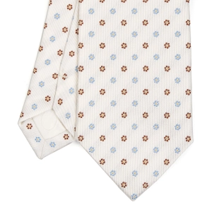 WHITE SARTORIAL JACQUARD SILK TIE
