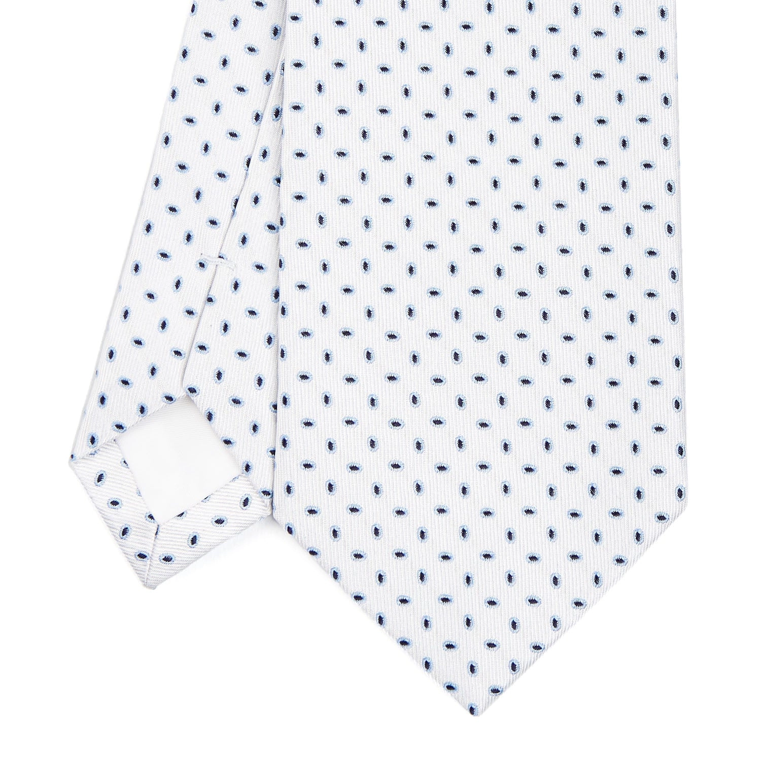 WHITE SARTORIAL JACQUARD SILK TIE