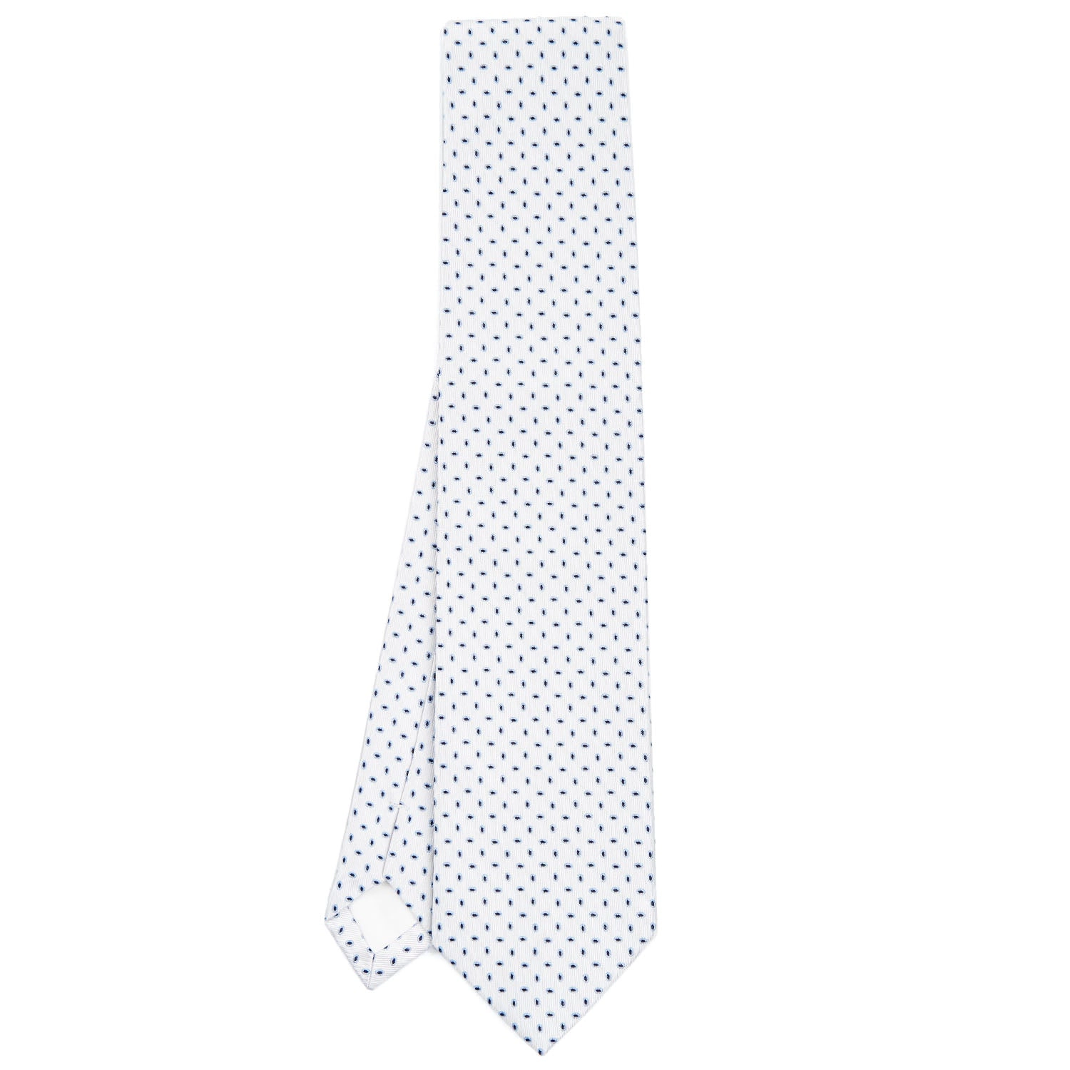 WHITE SARTORIAL JACQUARD SILK TIE