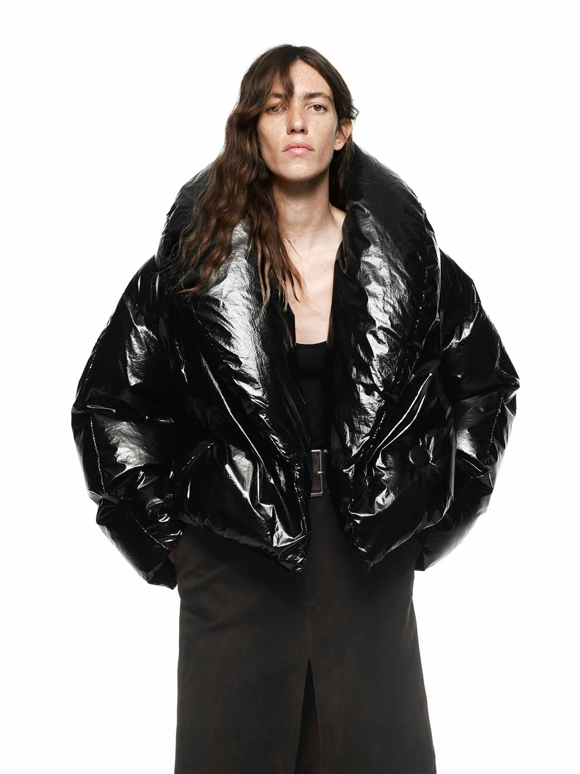 Wide Collar Cropped Jacket
