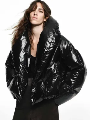 Wide Collar Cropped Jacket