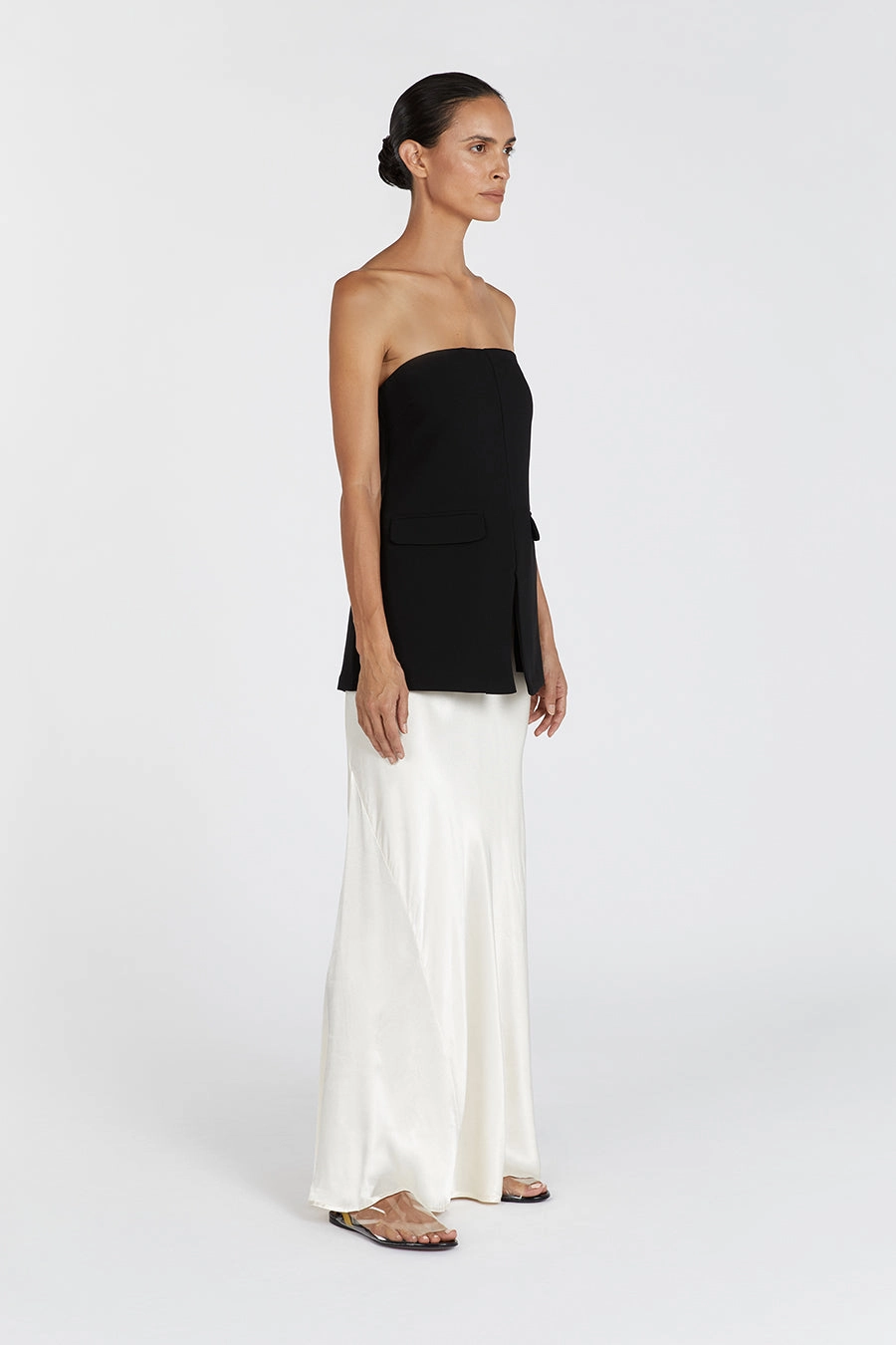 WILLA BLACK STRAPLESS TOP
