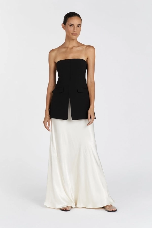 WILLA BLACK STRAPLESS TOP